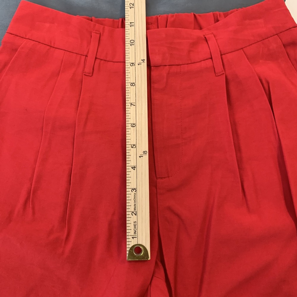 A New Day Pants Womens 4 Red Wide Leg Pleated Front High Rise Office Career - Picture 6 of 12
